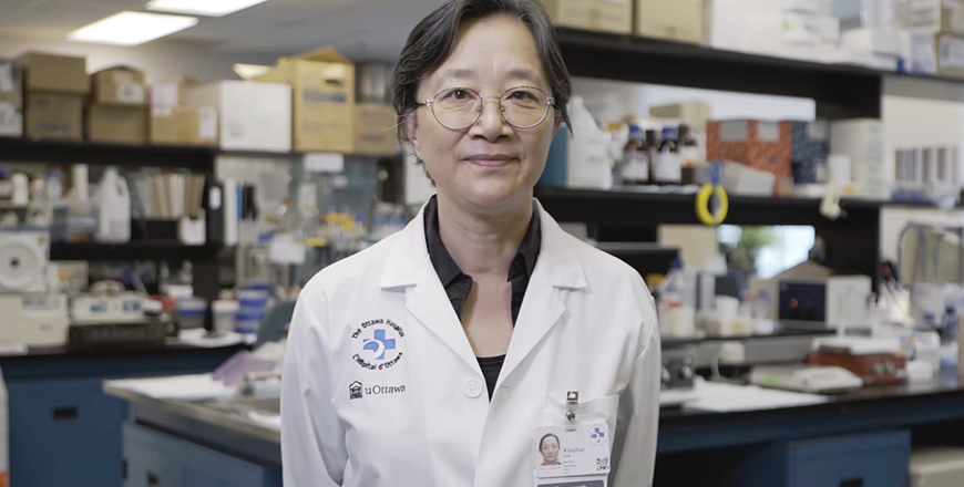 Dr. Xiaohui Zha in her lab.