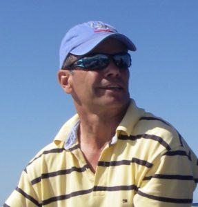 Close-up of Peter Juryn in sailboat