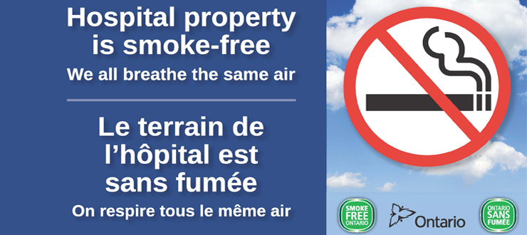 Hospital property is smole-free. We all breathe the same air.