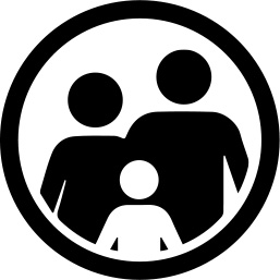 A family of three people