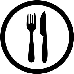 Butter knife and fork icon