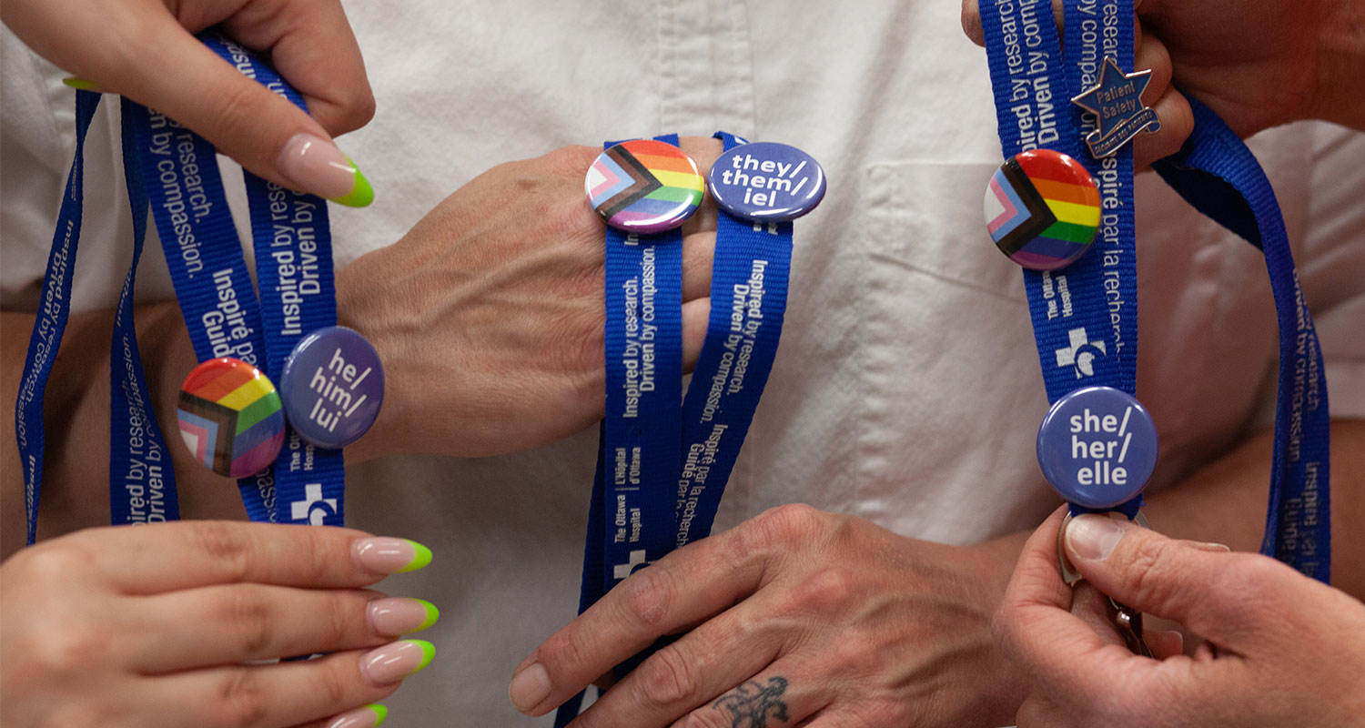 Buttons with pronouns