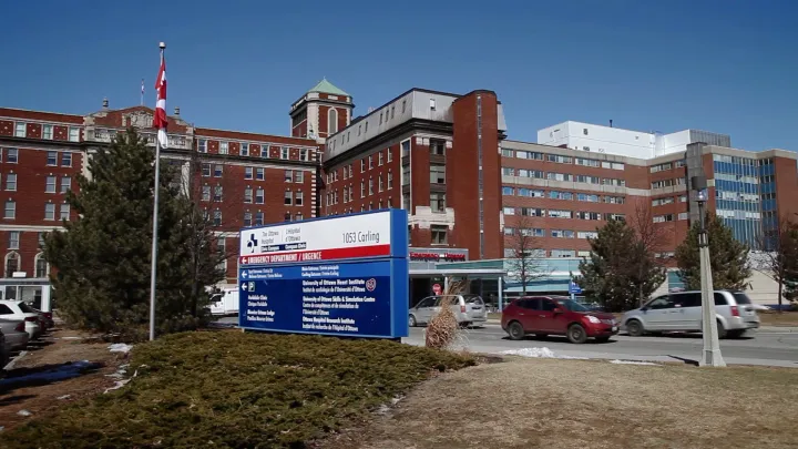 The historic main building of The Ottawa Hospital’s Civic Campus on Carling Avenue. 