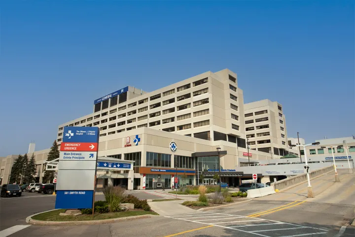 The exterior of The Ottawa Hospital General Campus on Smyth Road.
