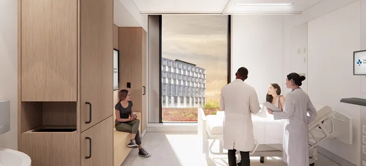 A private room, floor to ceiling daylight and space for family: Welcome to The Ottawa Hospital’s inpatient room of the future 