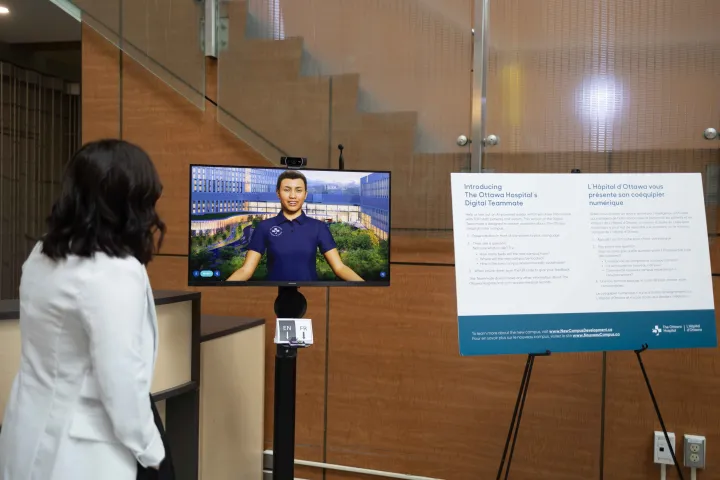 Un partenaire virtuel entraîné par l’IA installé à L’Hôpital d’Ottawa pour informer le personnel, les patients et les visiteurs