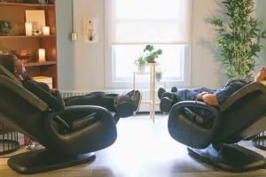 Wellness Centre Relaxation Room at The Ottawa Hospital with two reclining massage chairs.