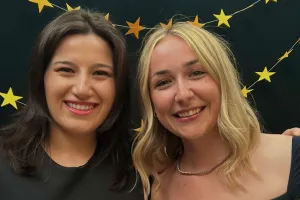 Nursing graduate receives ceremonial pin from her mentor