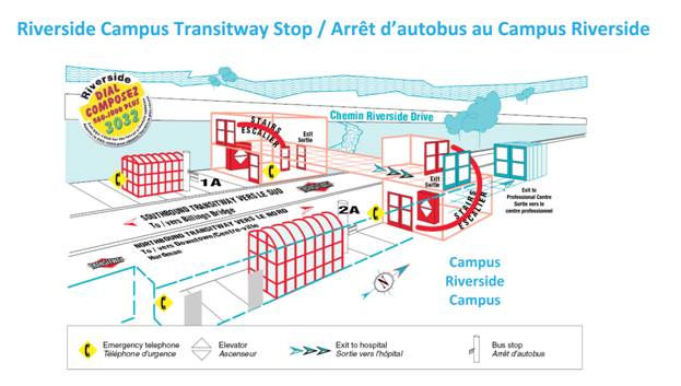 Temporary Service Disruption: Reduced Access from the Transitway to the Riverside Campus of The Ottawa Hospital