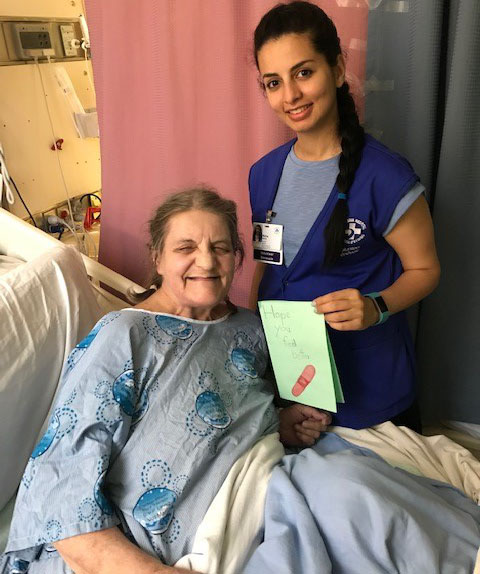 volunteers delivering get well cards