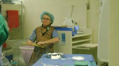A nurse in an operating room