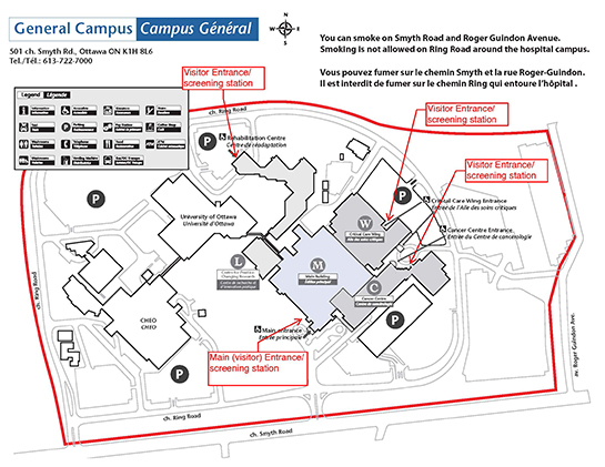 General Hospital Screening Entrance Map