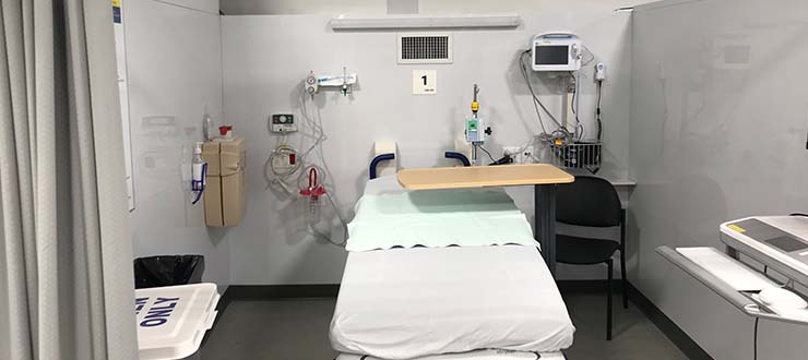 A patient bay inside the OMTU