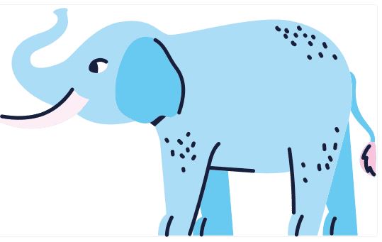 A blue elephant