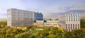 An artist rendering of the exterior of the main building of The Ottawa Hospital's new campus