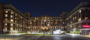 The Civic Campus of The Ottawa Hospital at night.