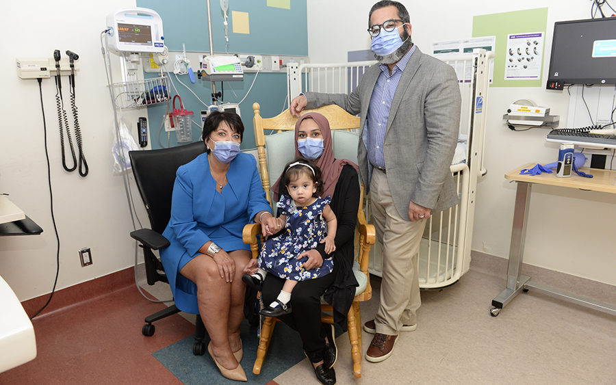 Dr. Karen Fung-Kee-Fung with baby Ayla and Ayla’s parents, Sobia Qureshi and Zahid Bashir