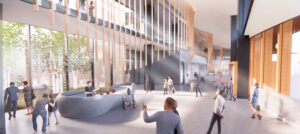 An artist rendering of the interior of the concourse of The Ottawa Hospital's new campus.