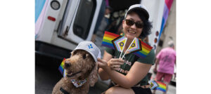 Megan Vitols-Mckay and her dog, Ponyo at Capital Pride.