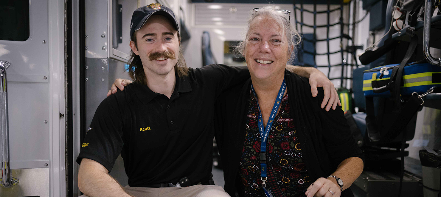 Cindy Gill, social worker with The Ottawa Hospital, and Scott Farrell, primary care paramedic with the Ottawa Paramedic Service.