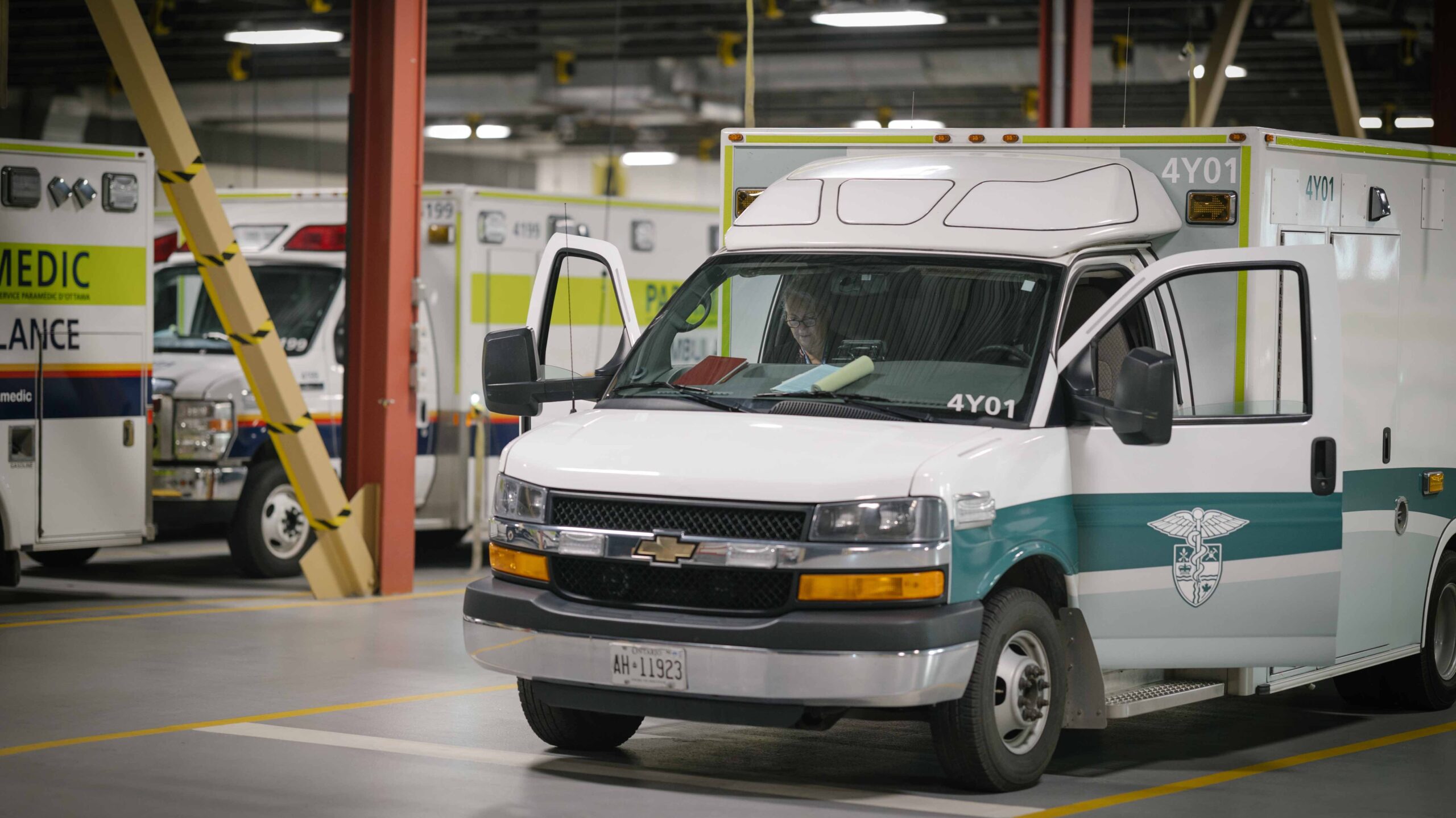 The Mental Wellbeing Response Team vehicle at the Ottawa Paramedic Service headquarters.