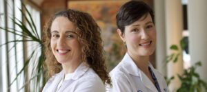 Dr. Lara Khoury, Geriatrician (left), and Jennifer Koop, Advanced Practice Nurse in dementia care (right).
