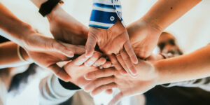 Hands of different people